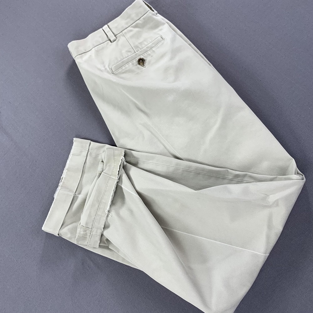 Brooks Brothers Chino Pants Mens 36x31 Khaki 346 Advantage Elliot Pleated Cuffed